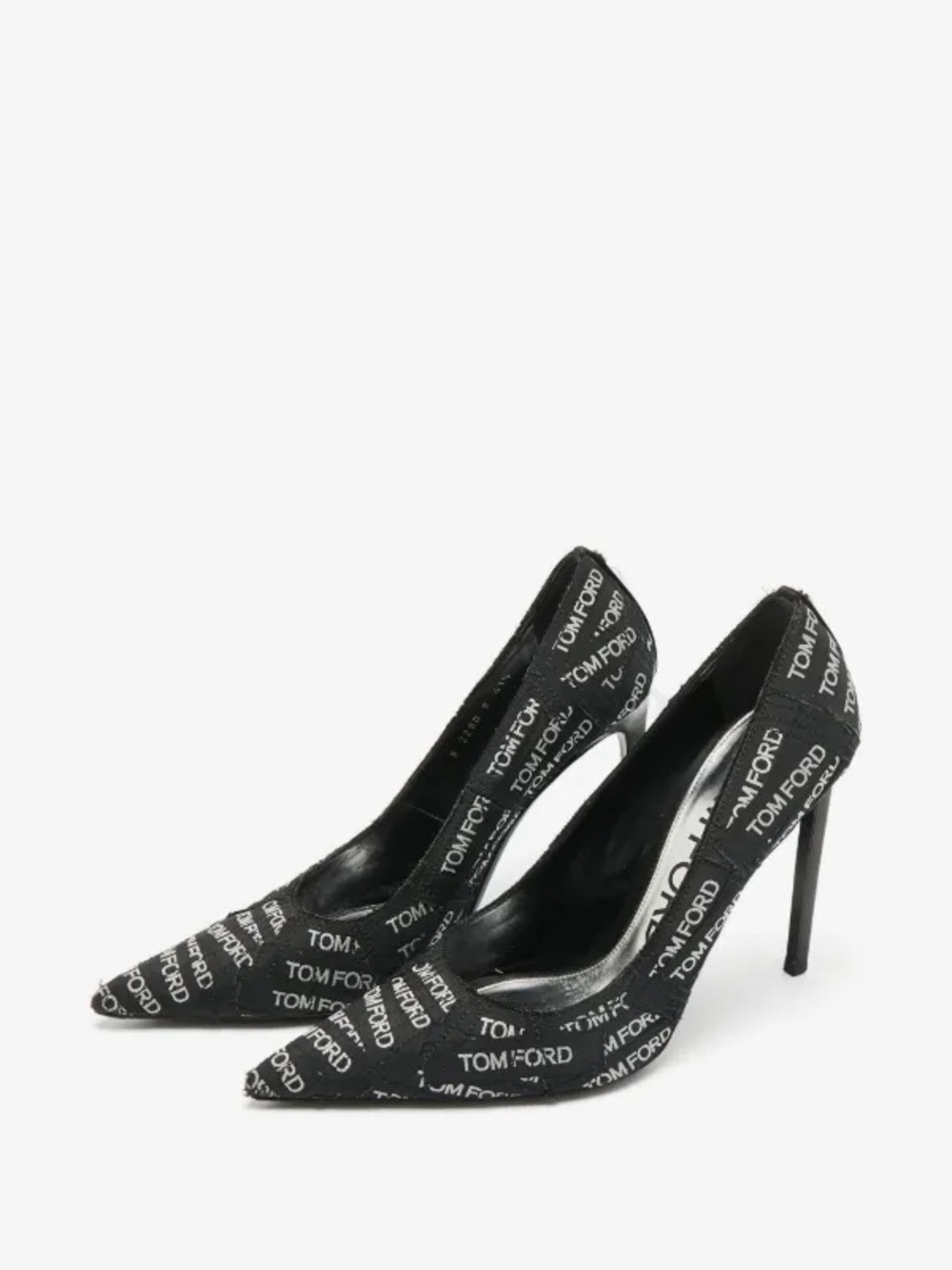 Tom Ford Black Logo-Print Pointed-Stiletto Pumps